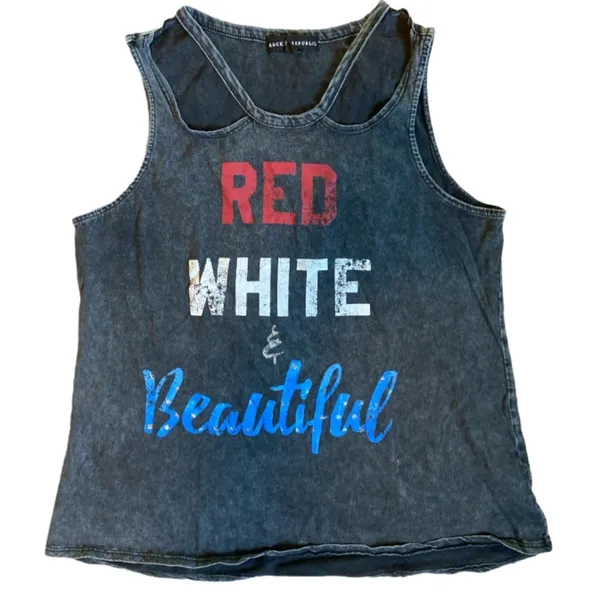 ROCK & REPUBLIC Women’s Black Acid Wash Tank Top - Image 7