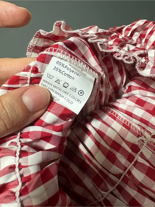 Red Gingham Smocked Shorts - Image 6