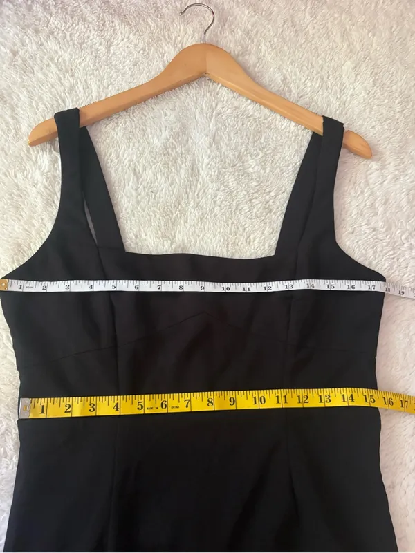 Lulus Vibrant Allure Black Square Neck Sleeveless Bodycon Midi Dress Size large - Image 8