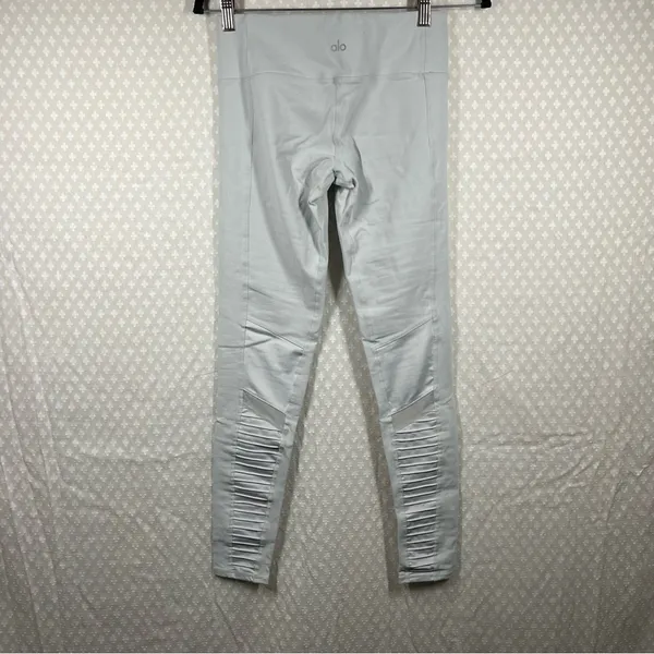 Alo Yoga Light Grey‎ Mid Rise Moto Leggings - Image 6