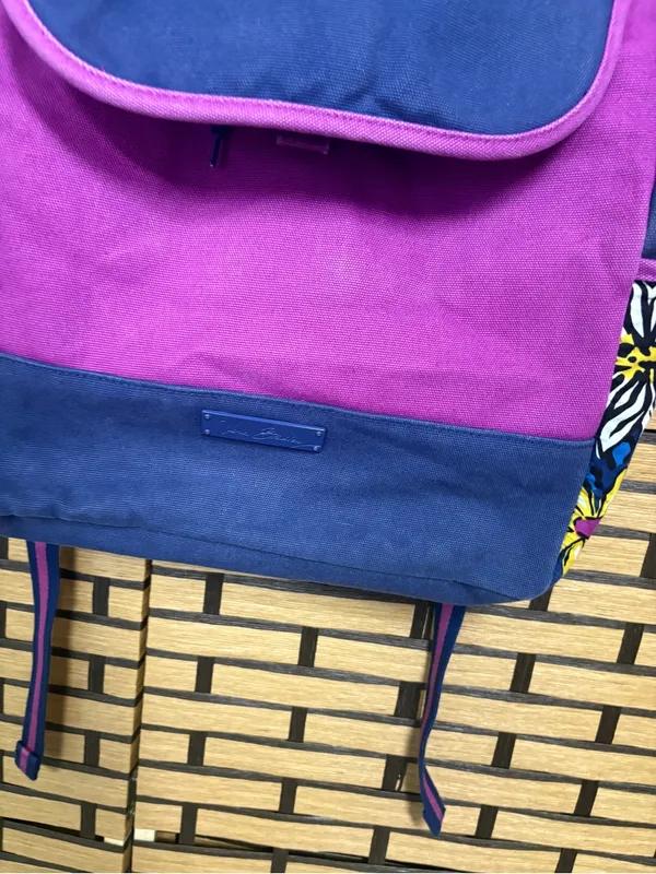 Vera Bradley Purple And Navy Backpack - Image 4