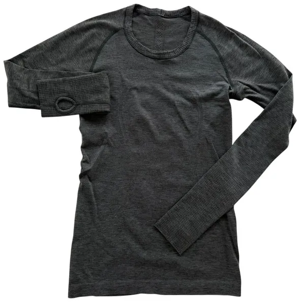 Lululemon Swiftly Tech Long Sleeve Crew 6 ORIGINAL Fit Heathered Dark Slate Grey - Image 2