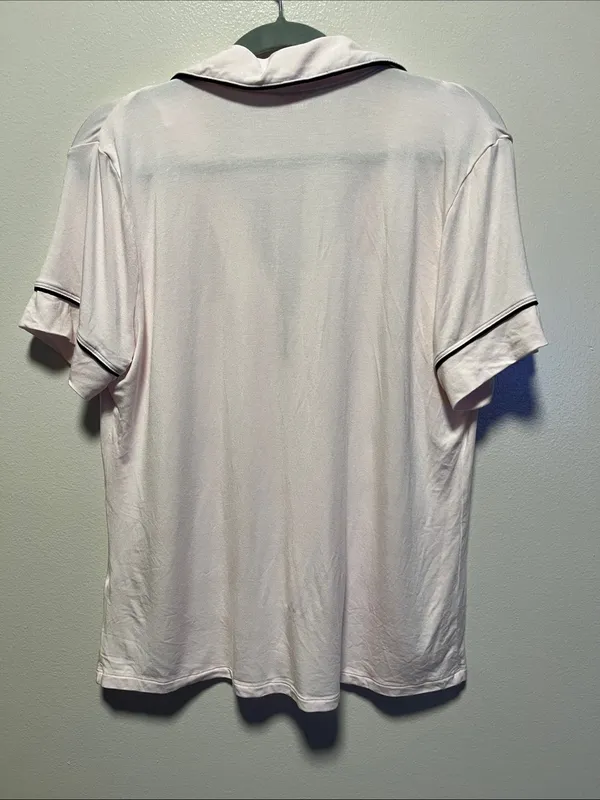 EBERJAY Gisele TENCEL Modal Short Sleeve Pajama Top, Sorbet Pink / Black, Size S - Image 7