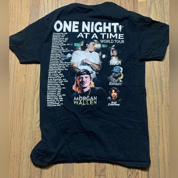 Fruit of the Loom Morgan Wallen one night at a time world tour 2023 shirt small - Image 6