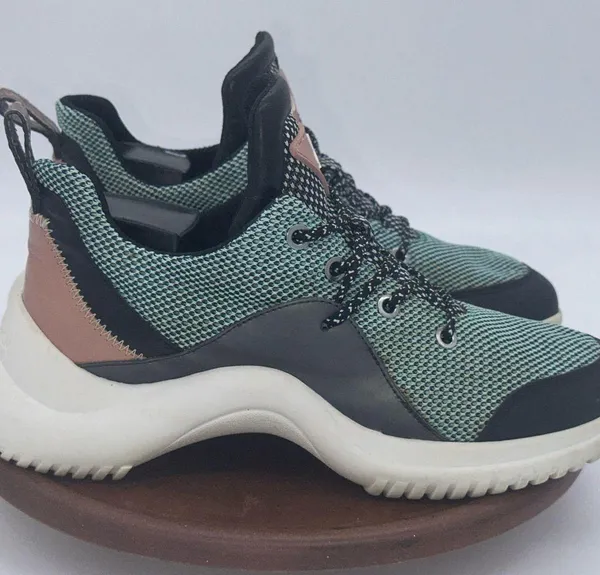 Women Sam Edelman Meena Sneaker Shoes Us Size 8 M Green Black White - Image 3