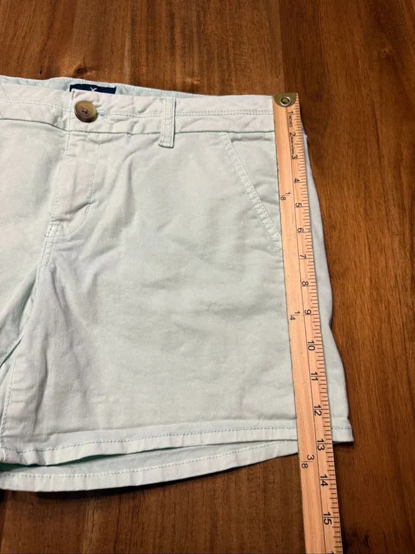 American Eagle Stretch Midi Women's Size 10 Mint Green Chino Shorts - Image 7