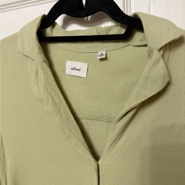 Aritzia  Wilfred Tulum‎ Blouse Green Button Down XS - Image 5