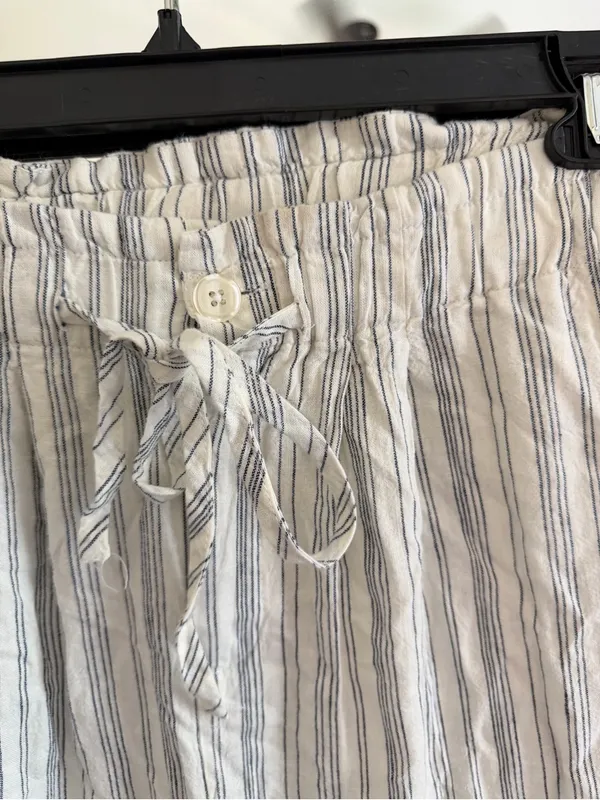 Thread & Supply White and Light Blue Striped Wide-Leg Pants - Image 4