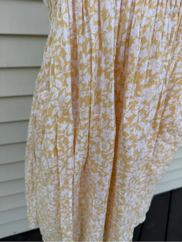 American Eagle Outfitters Gold and White Floral Mini Dress - Image 7