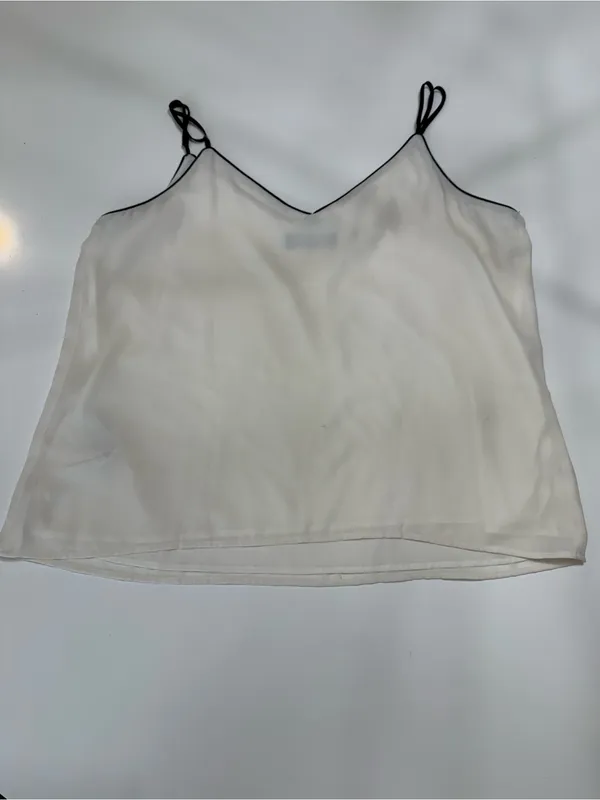 Banana Republic White Satin V-Neck Spaghetti Strap Camisole Size Large - Image 7