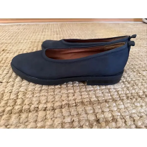 Eddie Bauer Black Nubuck Leather Flats Made in Italy Slip On Shoes Women 8N - Image 4