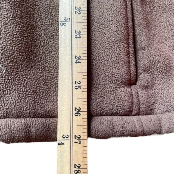 LANDS' END Brown Fleece Sherpa-Lined Hooded Jacket Coat - Size Small - Image 16