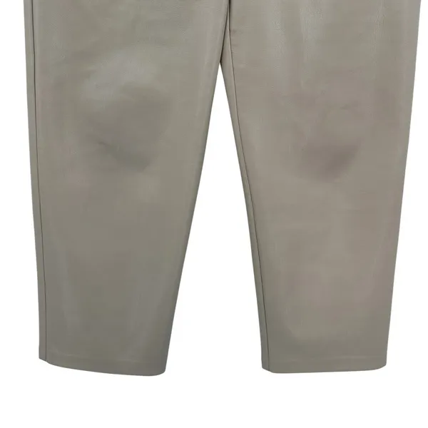 Aritzia Wilfred The Melina Pants Vegan Leather‎ Cropped Beige Size 10 - Image 3