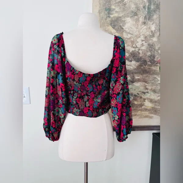 Free People Haut Oh Lala in Black Motif Size Large NWT $128 - Image 5