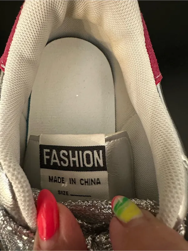 Silver Glitter Star Sneakers Size 36 - Image 6