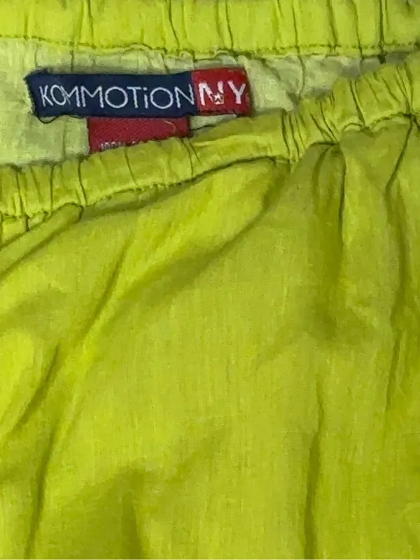 Kommotion NY Lime Green Boho Mx Skirt 100% Cotton Embroidered Sequin Tiered Sz S - Image 6