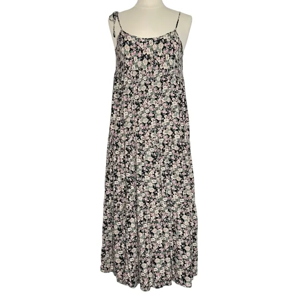 Natural Life Maxi Sundress Ditsy Floral Tiered Flowy Boho Cottagecore Prairie S - Image 4