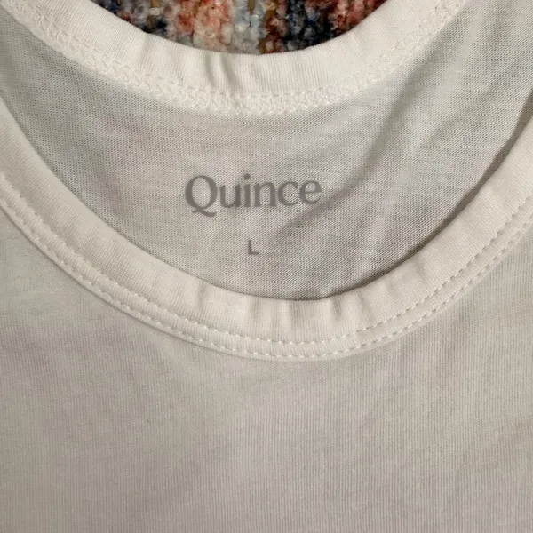 Quince Cotton Modal Double Scoop Neck Tank White Large - Image 5