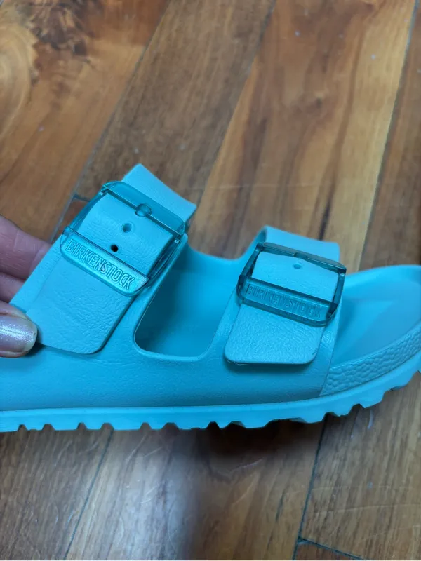 Birkenstock Women's Arizona Stealth Buckle EVA Sandals in Surf Green 39 - Image 5