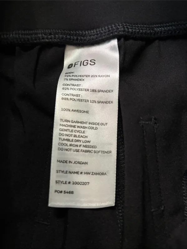 Figs black high waisted Zamora joggers size XS/P - Image 3