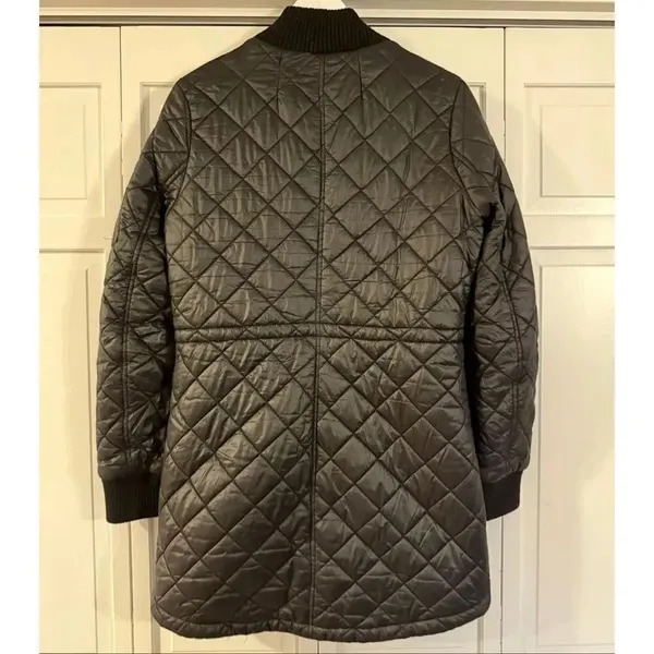 French Connection black puffer longline bomber jacket size M - Image 6