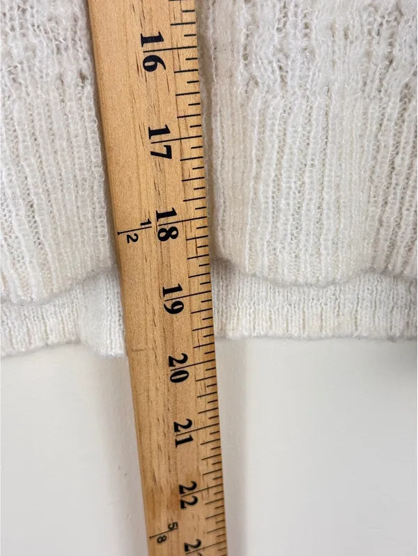 Madewell Mayfair Sweater Cardigan Antique Cream Alpaca Blend XXS Textured Knit - Image 15