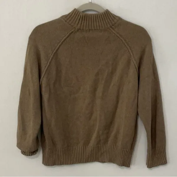 89th + Madison Womens Sweater Mock Neck Raglan Sleeve Brown Petite Large - Image 2