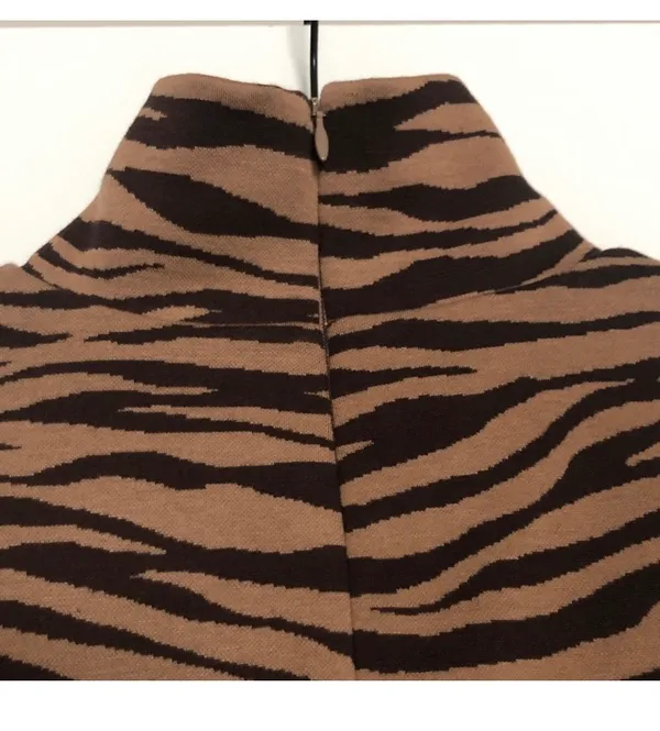 Tuckernuck Tiger Ellery knit midi dress Fall animal print sophisticated mock neck - Image 6