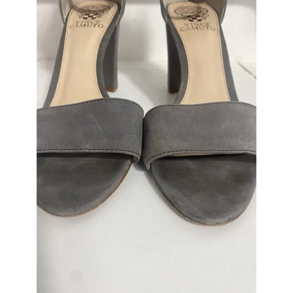 Vince Camuto Corlina Gray Suede Leather Dress Sandal Block Heel Womens Size 7.5M - Image 15