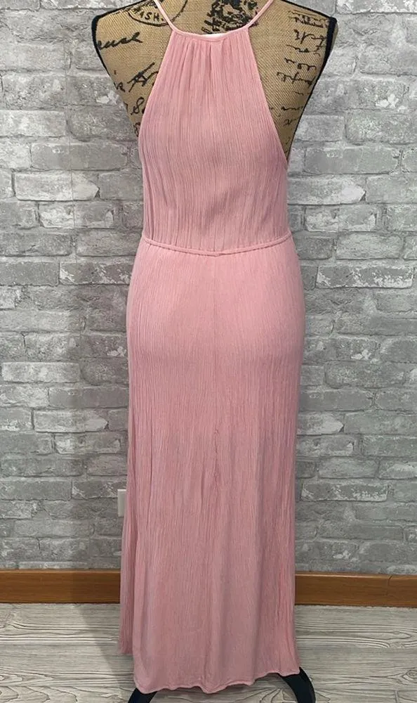 Love Tree Pink Gauzy Embroidered Maxi Dress - Image 4