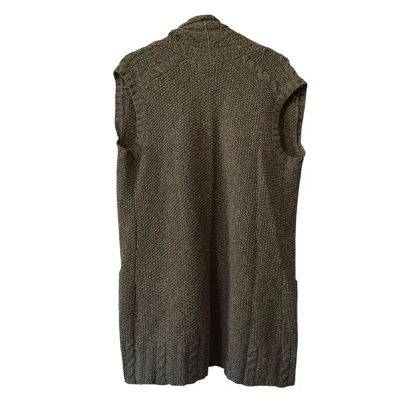 Eddie‎ Bauer Women Size Large Knit Sleeveless Open Front Cardigan Sweater Autumn - Image 2