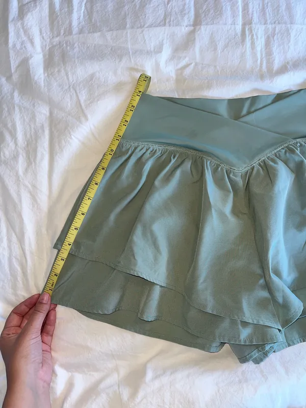 Athletic crossover wrap shorts Green Size M - Image 7