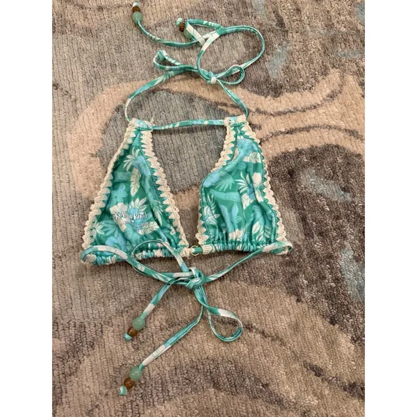 KULANI KINIS Barefoot Breeze Crochet Triangle Bikini Top Sz L NEW $68 - Image 6