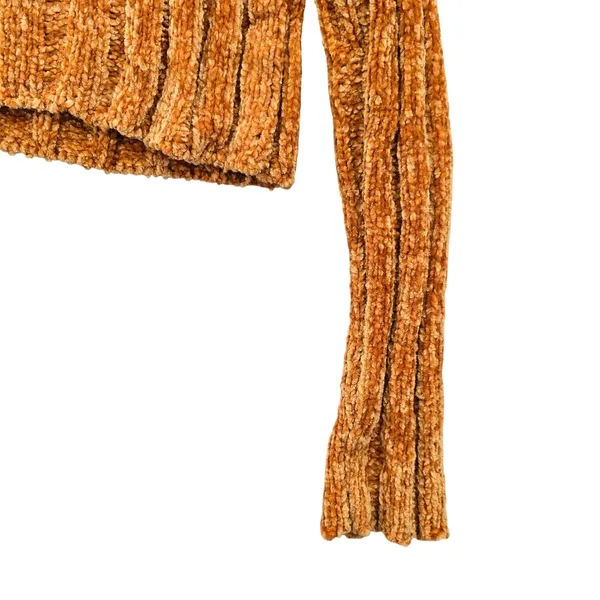 Yellow Crop Chenille Ribbed Y2K Favlux Vintage‎ Academia Cozy Sweater Small - Image 10