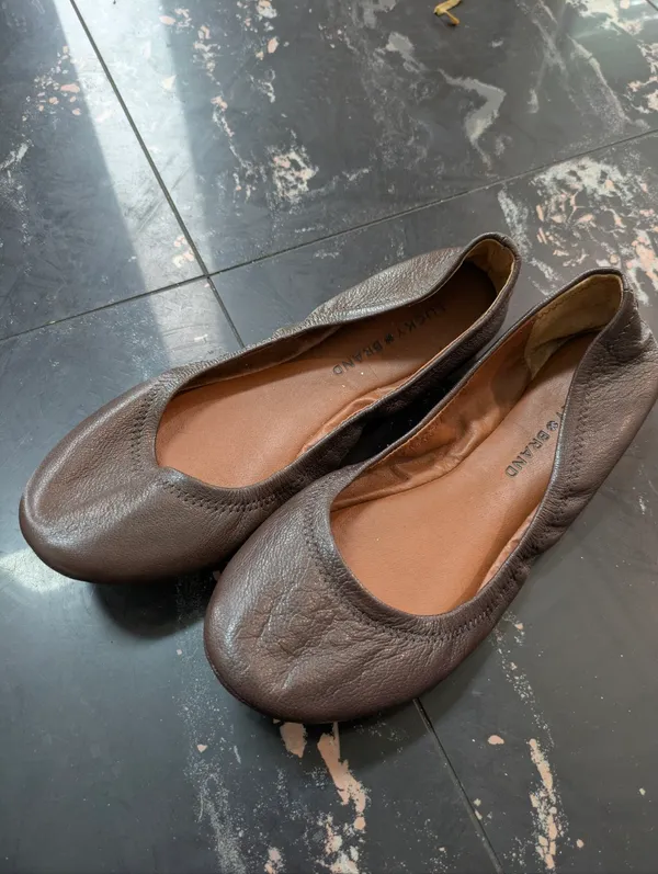 Lucky Brand Emmie's Brown Leather Ballet Flats Size 7.5 - Image 2