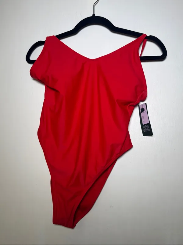 Wild Fable Medium 8/10 Bright Red One-Piece Swimsuit NWT - Image 2