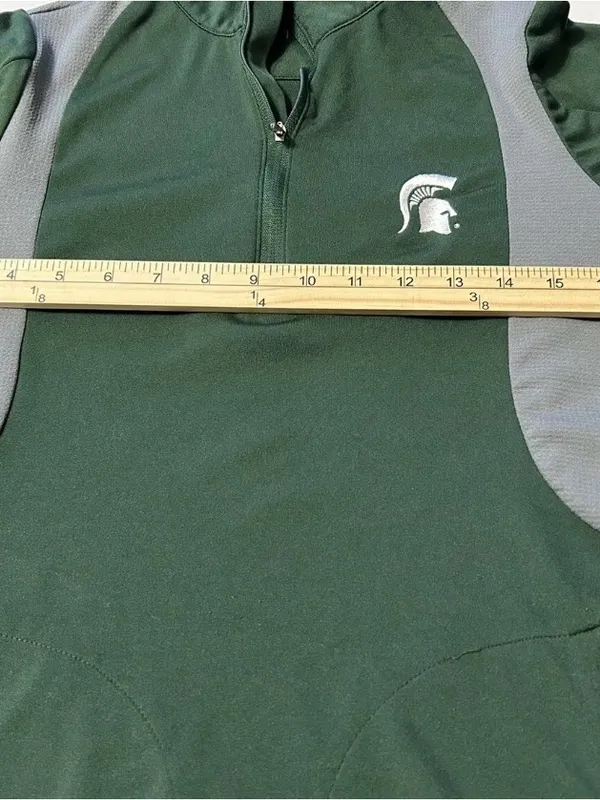 Antigua Michigan State Spartans Women S Quarter Zip Pullover Jacket Green - Image 4