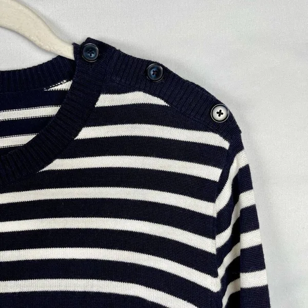 The Outfitters By Lands End Striped Crew Neck Sweater Large - Image 2