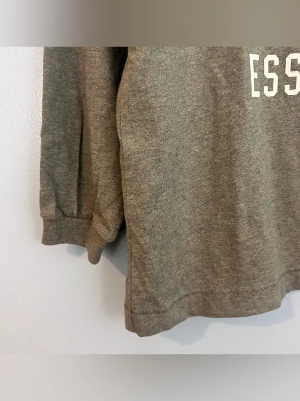 Fear of God University Essentials Tan Crewneck Long Sleeve Cotton Shirt Size 8 - Image 5