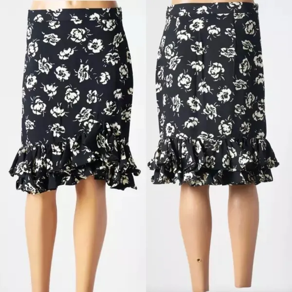 Polo Ralph Lauren Floral Black and Cream ruffle skirt size 4, Spring, Summer - Image 2