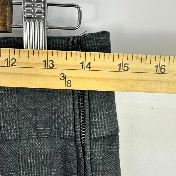 Zara Trafaluc Pants Womens L Gray‎ Plaid Slim Fit Preppy Academia Workwear - Image 2