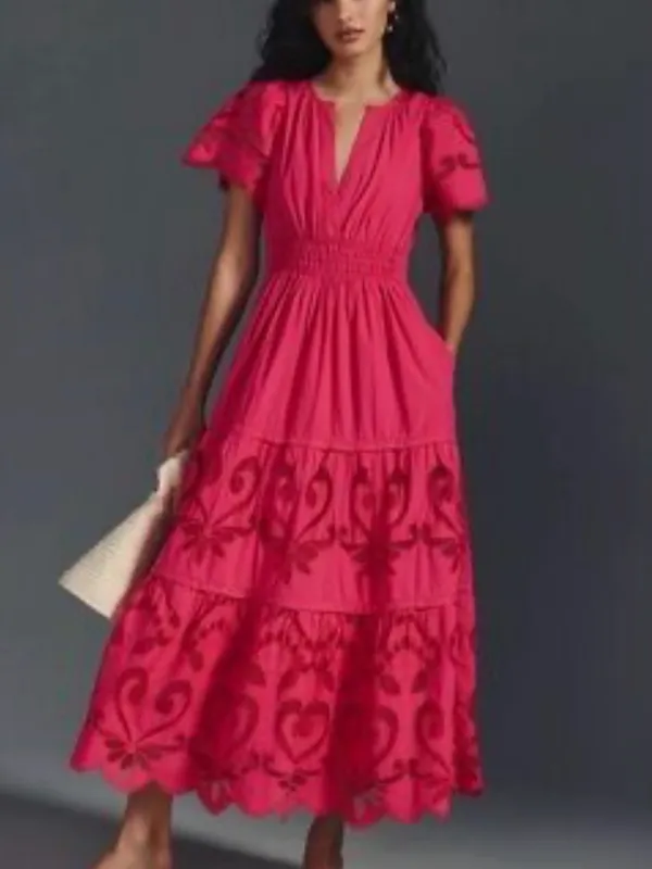 By Anthropologie The Somerset Maxi Dress: Cutwork Edition - Image 2