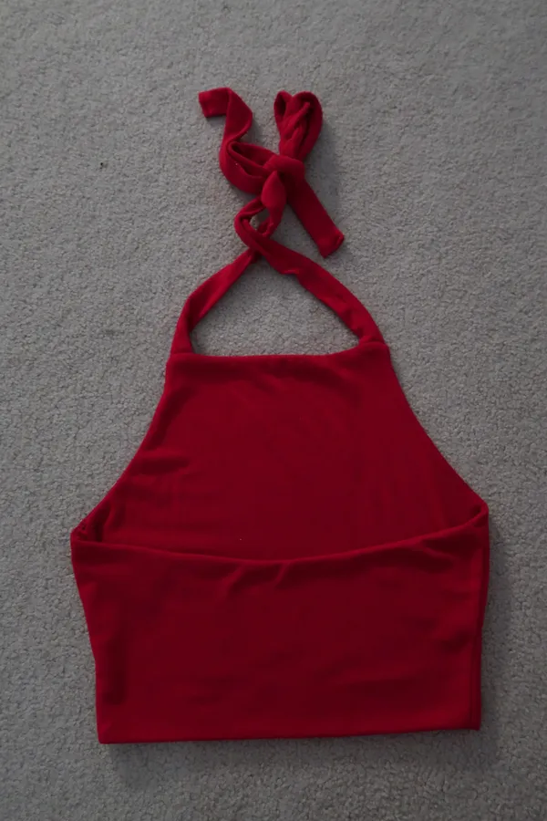 American Threads Red Crop Top - Image 2