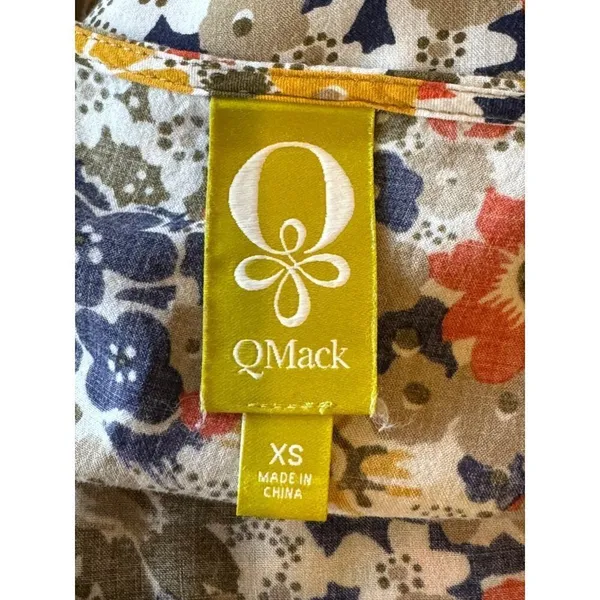 QMack Yellow Floral Print‎ V Neck Elastic Waist Blouson Mini Dress Size XS - Image 9