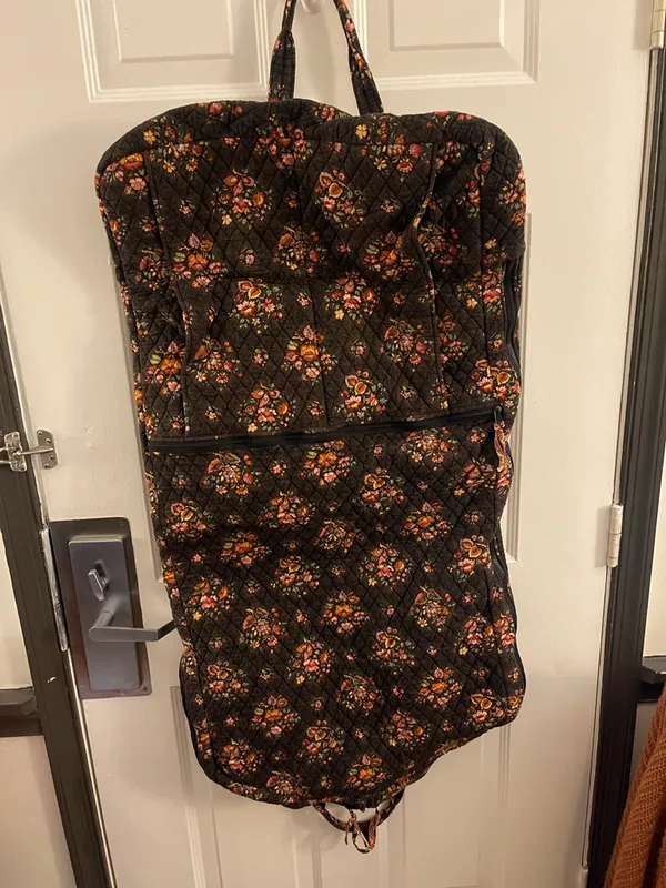 Vera Bradley Garment Black Bag with Colorful Floral & Plaid Pattern - Image 9