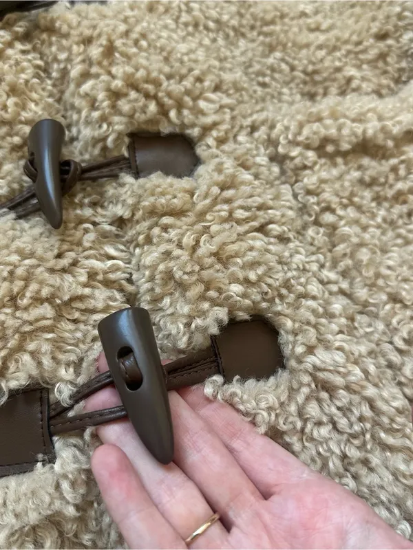 Dolls Kill Cream Teddy Toggle Coat - Image 4