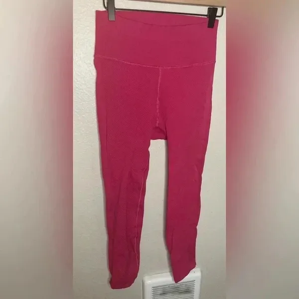 FP Movement Magenta Ribbed High Waisted Leggings Size Medium - Image 6