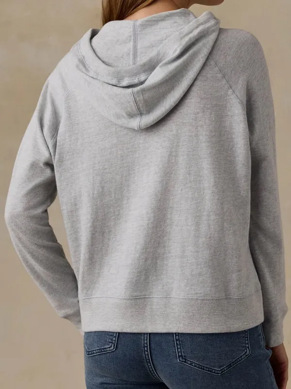Faherty Sunwashed Organic Hoodie - Light Grey Heather Women’s Size Large - Image 2