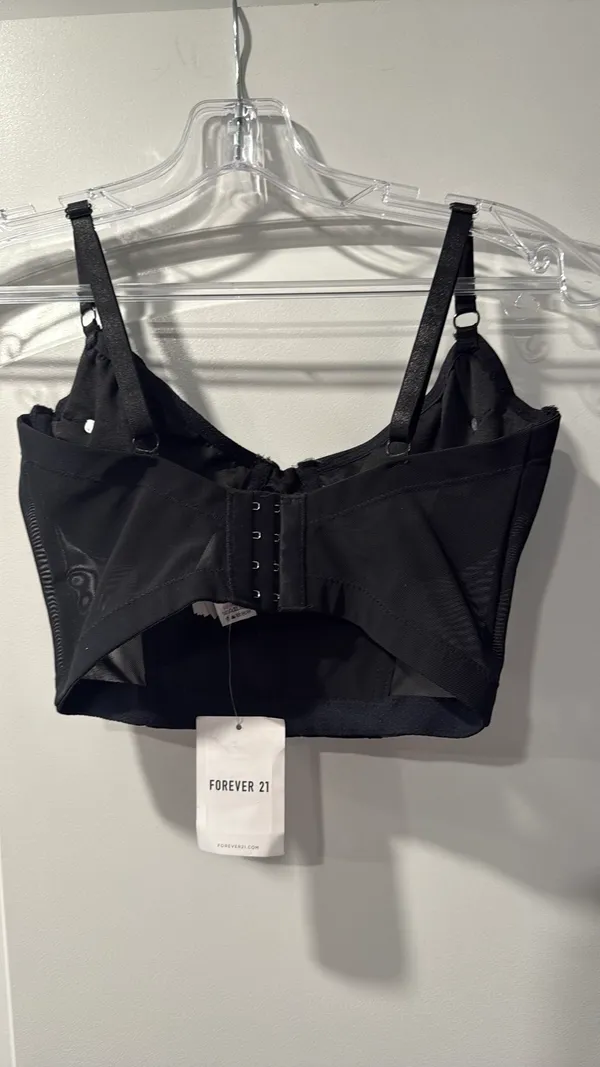 Forever 21 Black Pleather Top Crop - Image 2