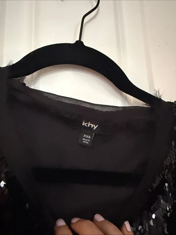 KHY by Kylie Sequin Mesh Trimmed Crop Top XXS - Image 4